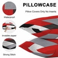 thumbnail image 5 of Red Grey Geometric Throw Pillow Covers 18x18 Inch Set of 2, Modern Black White Abstract Art Waterproof Outdoor Pillow Covers, Decorative Cushion Pillowcases for Couch, Sofa, Bed, Garden, Patio, 5 of 9