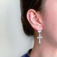 thumbnail image 2 of HAHDAXIA Boucles d'Oreilles Créoles en Acier Inoxydable à Rivets Croisés, Pendentif Insecte à Picots, Pendantes Croisées à Charnières, Boucles Huggie Créoles, Bijoux Mode pour Hommes Femmes Noir, 2 of 4