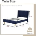 thumbnail image 3 of AGARTT Upholstered Platform Bed Frame Twin Size with Headboard and Footboard/Wooden Slats Support/No Box Spring Needed/Easy Assembly,Dark Blue Linen, 3 of 12