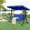 Blue, variant on AODAILIHB Outdoor 3-Seat Swing, Patio Swing Chair with Adjustable Canopy and Cup Holder for Backyard, Garden, Poolside, Blue