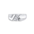 thumbnail image 2 of 10kt White Gold Mens Round Diamond Wedding Band Ring 1/10 Cttw, 2 of 4