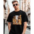 thumbnail image 1 of Camisetas para hombre, camisetas de manga corta con estampado de vaca y flores de primavera, camisetas de cuello redondo, camisetas informales holgadas para adolescentes y niños., 1 of 8