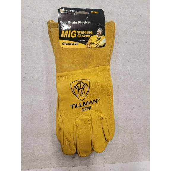 Tillman 32 Heavy Duty Top Grain Pigskin 4" Cuff MIG Welding Gloves, Medium