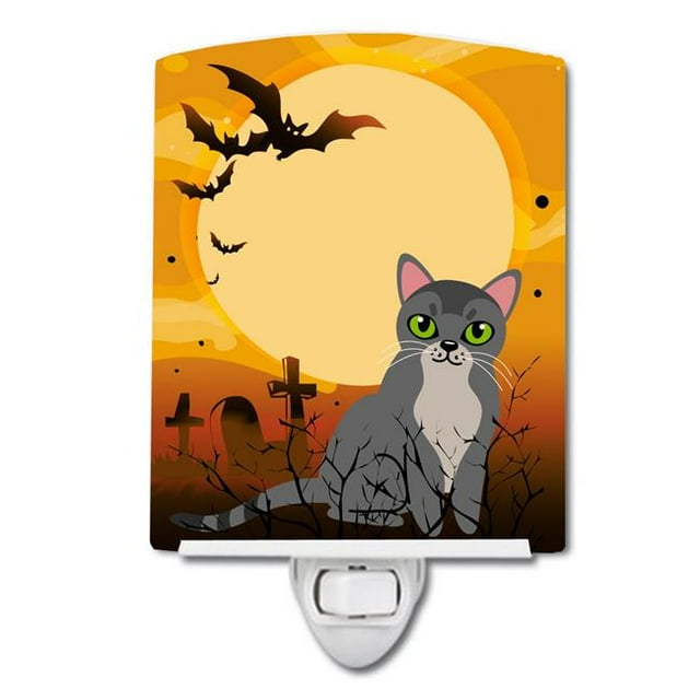 Carolines Treasures BB4439CNL Halloween Asian Cat Ceramic Night Light