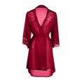 thumbnail image 4 of Lilgiuy Lingerie for Women's Comfortable and Versatile Lace Stitching Oversized Pajamas Pajama Skirt With Belt for Special Night, 4 of 4