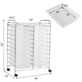 thumbnail image 2 of Costway 20 Drawers Rolling Cart Storage Scrapbook Paper Studio Organizer Bins Clear, 2 of 8