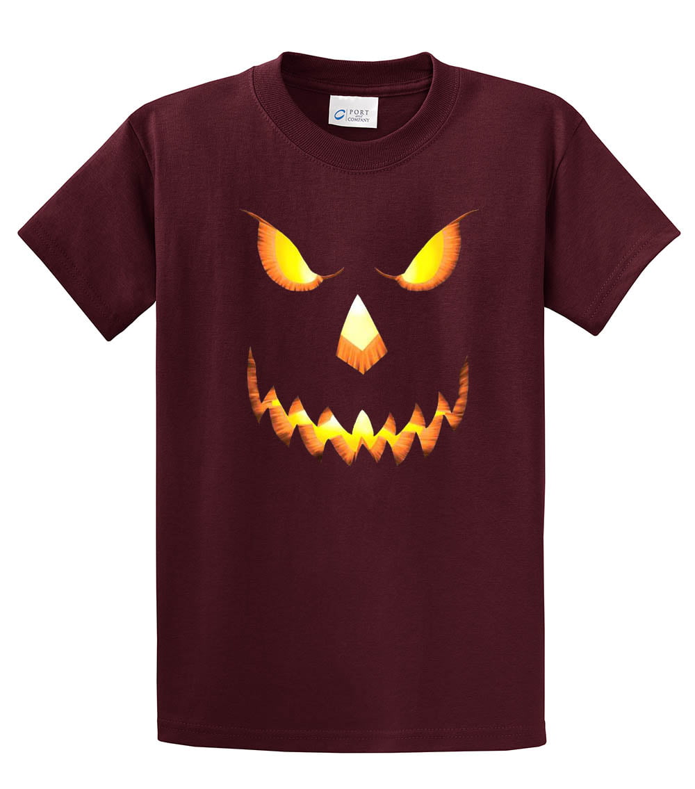 Adults New Halloween Scary Pumpkin Face white print Long sleeve t-shirt/Top 