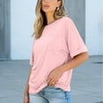 thumbnail image 4 of AherBiu Oversized Tops for Women Short Sleeve Drop Shoulder Crewneck Summer Casual Loose Top Tees Tshirts, 4 of 8