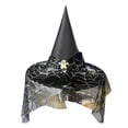 thumbnail image 2 of RUTAYY Girls Witch Hat Spider Web Mesh Veil Decor Pointed Top Wide Brim Halloween Party Hats Silver, 2 of 4