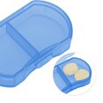 thumbnail image 3 of Ofertas Únicas 1 Pc Estuche para Pastillas 2 Compartimentos Caja de Pastillas Mini Portátil Clara Azul, 3 of 6