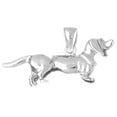 thumbnail image 1 of 18K White Gold Dachshund Dog Pendant - 17 mm, 1 of 2