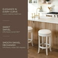 thumbnail image 4 of Maven Lane Eva 26 Inch Tall Counter Height Rotating Backless Barstool in White Oak Finish with Natural Color Fabric Upholstered Seat, 4 of 7