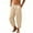 Beige, variant on Fashion Mens Harem Pants Loose Fit Casual Elastic Waist Soft Cotton Cropped Pants Baggy Hippie Boho Beach Yoga Trousers with Pockets Beige XXL