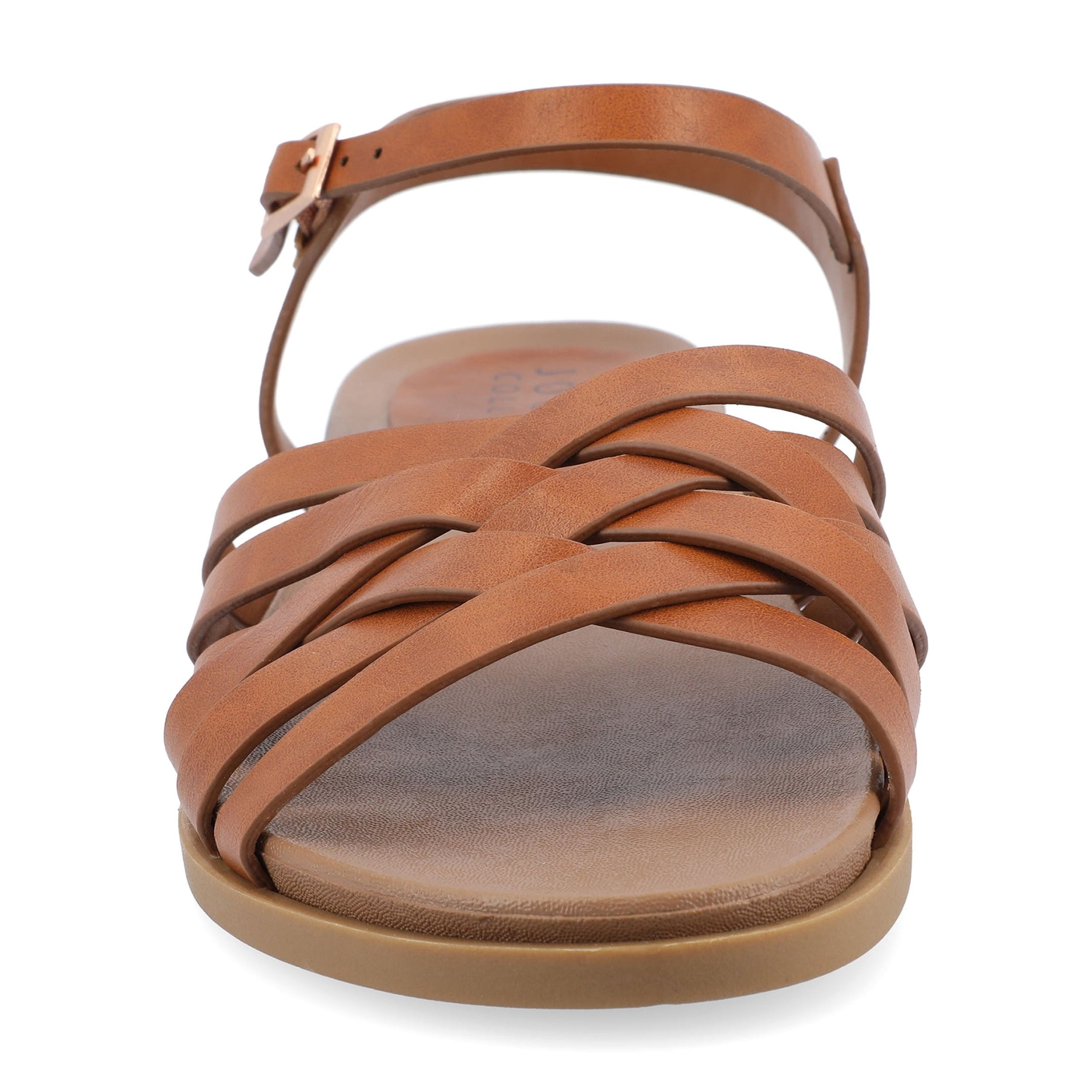 Journee Womens Kimmie Ankle Strap Flat Sandals