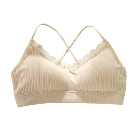 Siilsaa Bra for Small Chest Women s Plus Size Cotton Unlined Underwire Bra-Pinch-Free Straps - Side and Back Smoothing Beige One Size
