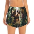 thumbnail image 2 of Rateoe Jungle Hat Bear Printed 2 in 1 Women's Workout Shorts for Athletic Gym Running Shorts with Phone Pockets-XX-Large, 2 of 7