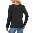 thumbnail image 4 of MOMOFEEL Long Sleeve Tunic Tops For Woman Crewneck Henley Shirts Pullover For All Seasons (M9002 Black S), 4 of 6
