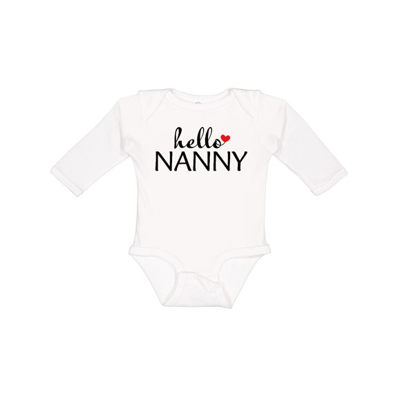 Inktastic Hello Nanny Boys or Girls Long Sleeve Baby Bodysuit