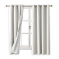 thumbnail image 1 of Deconovo Cortinas opacas en blanco crudo plateado de 132 x 183 cm con aislamiento térmico para ventanas, 1 of 9