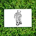 thumbnail image 2 of Soccer Bear Art Rubber Stamp, Laser Engraved Craft Stamp on Wood Mounted Block, Size 1-3/4” x 1-3/4”, Made in USA, 2 of 7