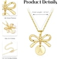 thumbnail image 3 of Turandoss Flower Girl Gifts Bow Coin Initial Necklace Flower Girl Proposal Dainty Letter A-Z Jewelry Gifts from Bride Wedding Bridal Shower Party Gift for Women Girls Her, 3 of 8