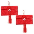 thumbnail image 3 of OUNONA 2 Pcs Sacs à Argent Brocart Rouge pour Famille et Amis, 3 of 7