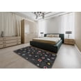 thumbnail image 4 of Ahgly Company Indoor Square Contemporary Carbon Gray Abstract Area Rugs, 4' Square, 4 of 6