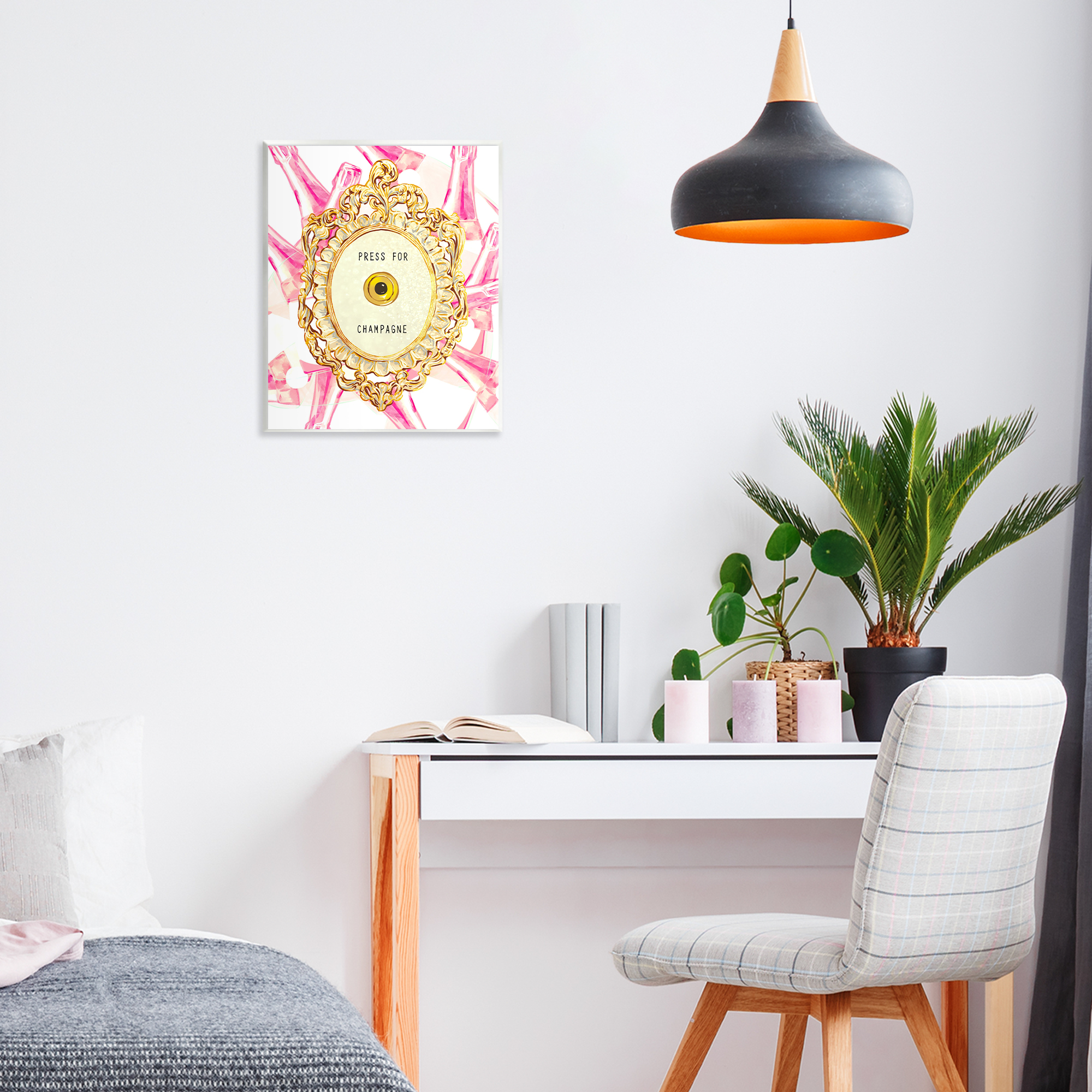 Champagne Doorbell with Pattern Wall Plaque Art, design by Ziwei Li