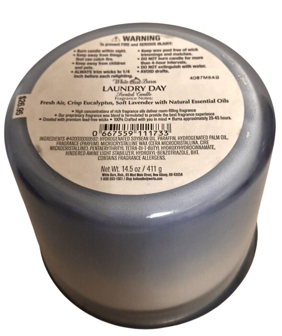Bath and Body Works Laundry Day Scented 3 Wick Candle (14.5 oz