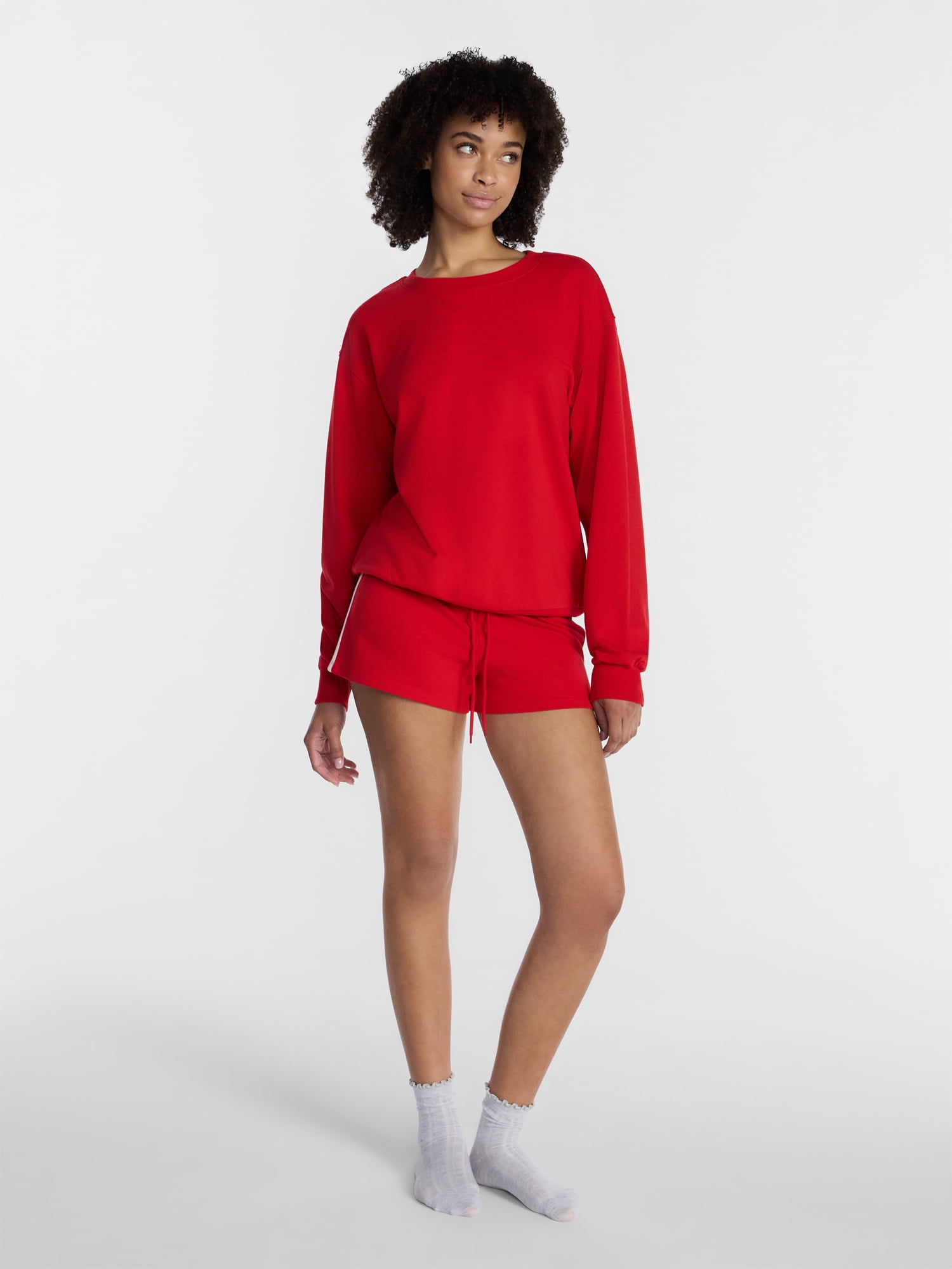 No Boundaries Sleepwear Top with Long Sleeves, Women’s XXS-3X