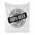 thumbnail image 1 of Geeky Soft Flannel Fleece Throw Blanket, Pattern for Fully Hundred Percent Geeks Grunge Effect Look, Cozy Plush for Indoor and Outdoor Use, 50" x 70", Charcoal Grey and White, by Ambesonne, 1 of 5