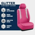 thumbnail image 4 of PIC AUTO Car Seat Covers - Sparkly Hot Pink Leather with Bling Glitter, Full Set, Waterproof, Airbag Compatible, Universal Fit, 4 of 8