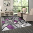 thumbnail image 3 of Masada Rugs Modern Contemporary Area Rug, Purple Grey Black (6 Feet X 9 Feet), 3 of 7