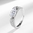 thumbnail image 6 of BAETEUY Women Ring Adjustable Size Opening - Wedding Band Cubic Zirconia Inlaid Engagement Jewelry Finger Band, 6 of 8