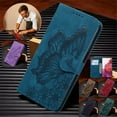 thumbnail image 3 of Feishell Wallet Case For Samsung A03S, Magnetic Folio Card Slots Holder Kickstand Premium PU Leather Butterfly Patterned Embossed with Wrist Strap Cover For Samsung Galaxy A03S,Blue, 3 of 13
