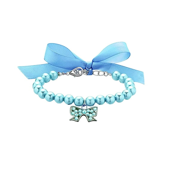 Pearls And Diamonds Dog Collar Pet Dog Chain Cat Collar Adjustable Dog Collar Diamond Flash Dog Collar
