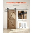 thumbnail image 2 of KFFKFF 5FT Sliding Barn Door Hardware Kit, Supports Up to 330 lbs, Fits Doors Up to 30 Inches Wide and 1-3/8 to 1-3/4 Inches Thick, Sturdy Track with J-Shape Roller, Black Finish, 2 of 9