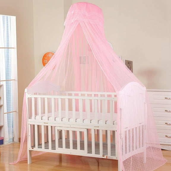 Baby Crib Bed Mosquito Net:Crib Canopy, Princess Bed Canopy, 2025 New 50D Breathable Mesh Crib Tent, Mosquito Net for Canopy Bed Curtains Baby Toddler Bedroom Decoration Accessories