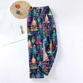 thumbnail image 4 of Enjoytime Casual Pants for Women Christmas Printed Elastic Waist Straight Leg Pants Fashion Flannel Loose Cute Comfy Trousers with Pockets Multicolor L, 4 of 7