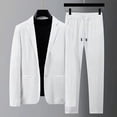 thumbnail image 6 of Manxivoo Suit Jacket for Men Man's Two Piece Lapels Suit Set Office Business Long Sleeve Jacket Pant Suit Slim Fit Trouser Jacket Suit Coats for Men White L, 6 of 10