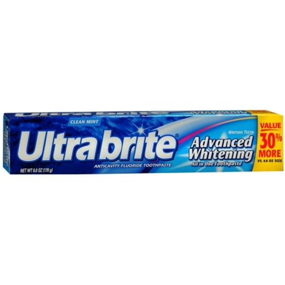 Ultra brite Advanced Whitening Toothpaste Clean Mint 6 oz (Pack of 2)