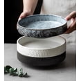 thumbnail image 4 of Qeeadeea 28oz Large Ceramic Soup Plate, Colorful Pasta Bowl, Stackable Salad Plate Set For Dinner-black, 4 of 6