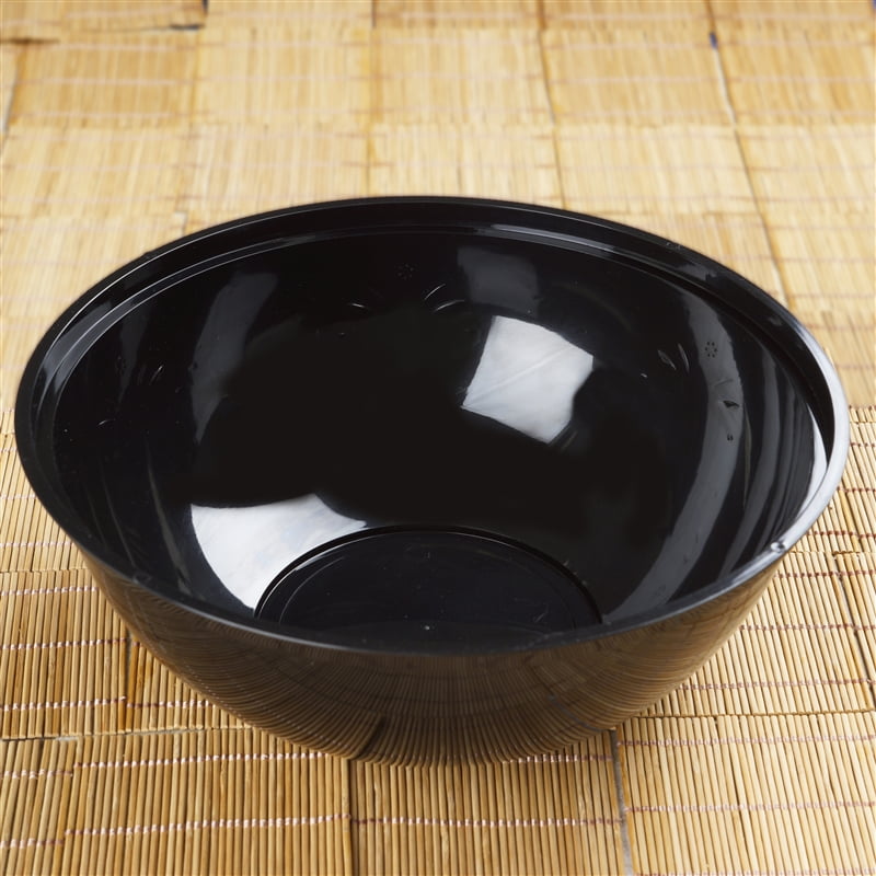 4 Pack Black Round Disposable Serving Bowls 4 Qt Large