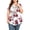 Red Flower White, variant on TARAINYA Women Plus Size Flutter Short Sleeve Henley Neck Top Loose Casual