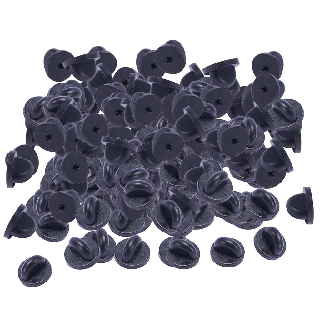 Pieces Black Rubber Pin Backs Replacement Pin Clutch Backs All Walmart Com