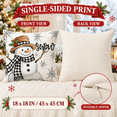 thumbnail image 4 of Lomyolo Merry Christmas Throw Pillow Covers Set of 4, 18x18 Inch Red Holiday Cushion Cases with Reindeer & Tree Print, Soft Xmas Decorations for Couch, Sofa, Winter Home Decor Gift, 4 of 7