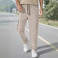 thumbnail image 2 of JTieacloth Mens Cargo Sweatpant Men's Solid Color Drawstring Pocket Casual Pants Gray, 2 of 4