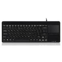 Perixx PERIBOARD-515H Wired USB Keyboard with Touchpad and 2 Hubs, Black, US English Layout