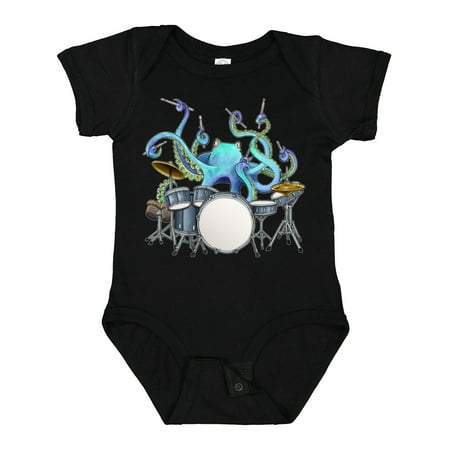 

Inktastic Cute Blue Octopus Drumming Gift Baby Boy or Baby Girl Bodysuit
