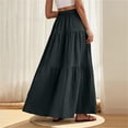 thumbnail image 2 of APEXFWDT Women's Long Maxi Skirt Casual High Waist A-Line Skirt Flowy Swing Skirt for Summer Daily and Vacation,XXL,Dark Gray, 2 of 8